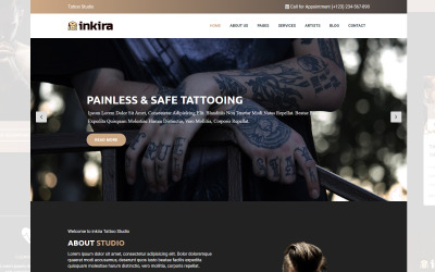 inkira - Modello di sito Web di Tattoo Studio