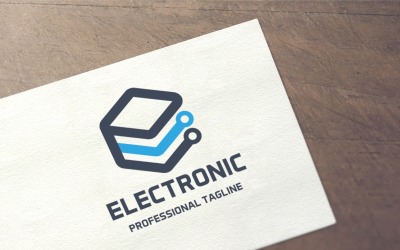 Letra E - Modelo de logotipo eletrônico