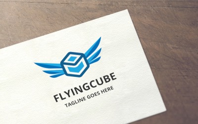 Modèle de logo Flying Cube