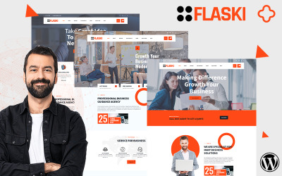 Responsivt Flaksi Modern Easy Multipurpose Consulting WordPress-tema #157941