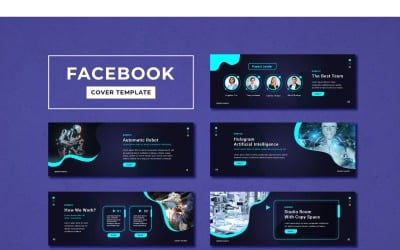 Facebook Cover现代技术社交媒体模板