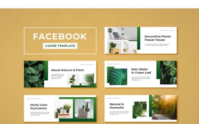 Okładka Facebooka Naturalny i romantyczny szablon mediów społecznościowych