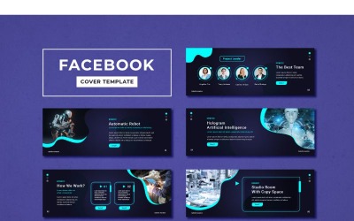 Шаблон для социальных сетей Facebook Cover Modern Technology