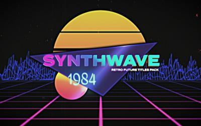 Synthwave Retro Future Titles Premiere Pro Template