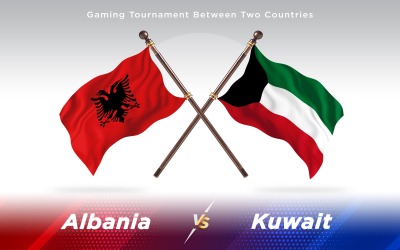 Albanien kontra flaggor för två länder i Kuwait - Illustration