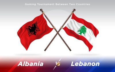 Albanien kontra Libanon två länder flaggor - Illustration