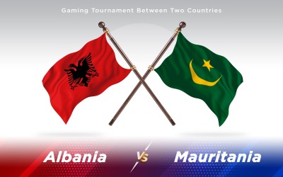 Albanien kontra Mauretanien två länder flaggor - Illustration