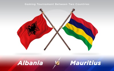 Albanien kontra Mauritius två länder flaggor - Illustration