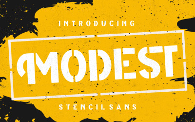 Bescheiden Stencil Sans-lettertype