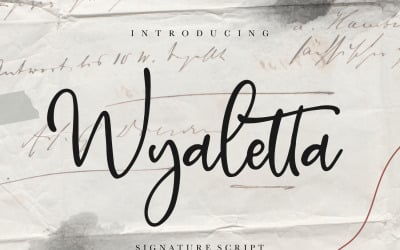 Carattere corsivo firma Wyaletta