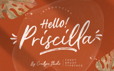 Písmo Priscilla Fancy Brush Typeface Font