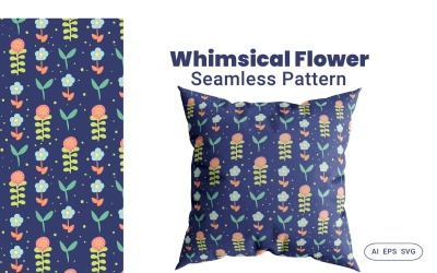 Seamless Pattern Whimsical Fiore Sfondo