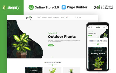 Growup - Organiskt trädgårdsaffär Shopify-tema