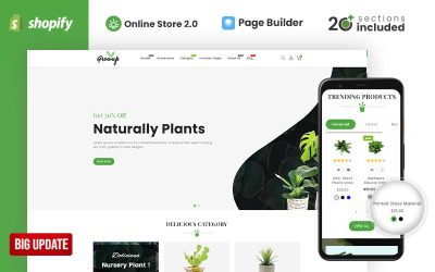 Growup - тема магазину органічних садів Shopify