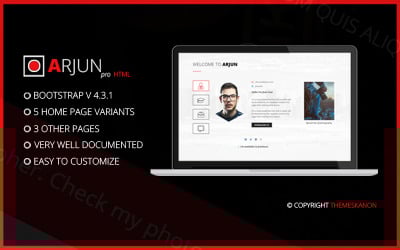 Modèle HTML d&amp;#39;une seule page Arjun