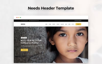 Modèle PSD de page de destination de charité