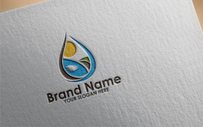 Agricultural Drops Logo Template