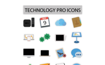 Set di icone di tecnologia Pro