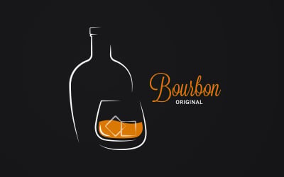 Bourbon o Whisky. Plantilla de logotipo