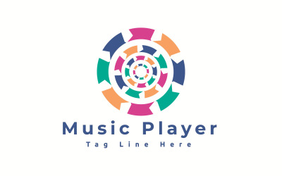 Modèle de logo de lecteur de musique
