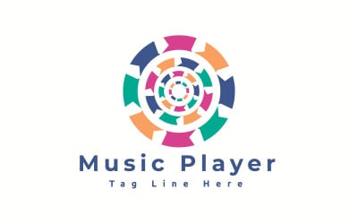 Modello di logo del lettore musicale