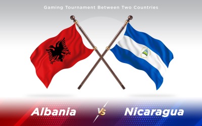 Albania versus Nicaragua Two Countries Flags - Illustration