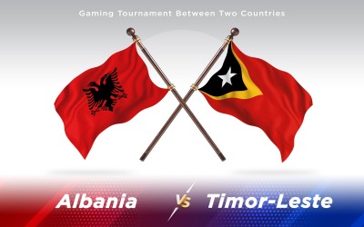 Albania versus Timor-Leste Two Countries Flags - Illustration