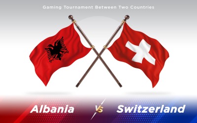 Albanien kontra Schweiz två länder flaggor - Illustration