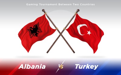 Albanien kontra Turkiet två länder flaggor - Illustration