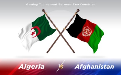 Algeriet kontra Afghanistan två länder flaggor - Illustration