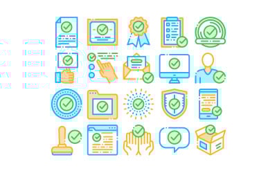 Approved Collection Elements Vector Set Icon