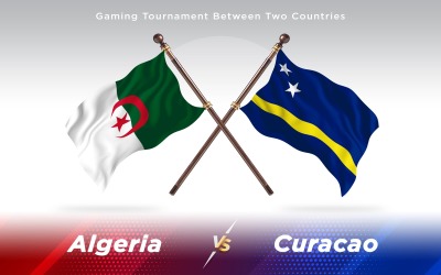 Argelia versus banderas de dos países de Curazao - ilustración