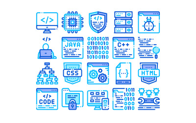 Coderingssysteem Icon Set