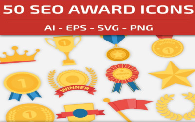 Conjunto de iconos de 50 premios Seo