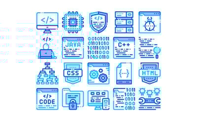 Conjunto de iconos de sistema de codificación