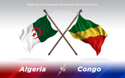 Flaggor i Algeriet kontra Kongo två länder - Illustration