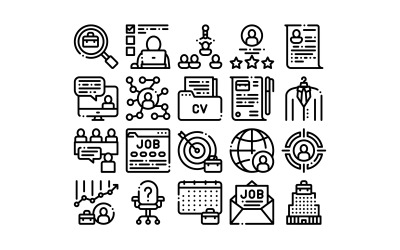 Job Hunting Collection Elemente Vektor Set Iconset