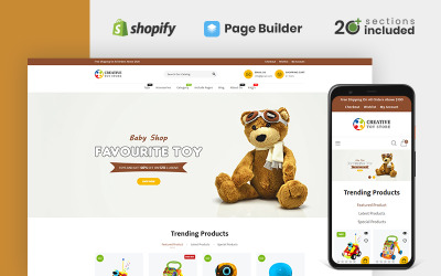 Responsive Creative Toy Store Shopify Theme #159026