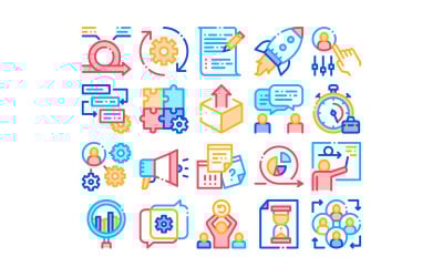 Scrum Agile collectie-elementen Vector Set Iconset