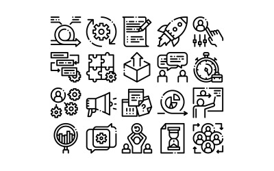 Scrum敏捷集合元素矢量集Iconset