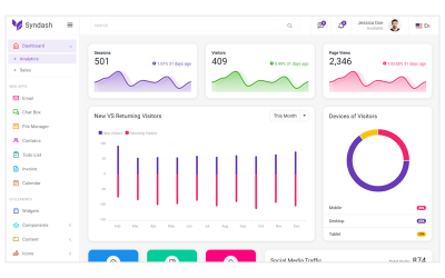 Syndash — шаблон администратора Bootstrap4