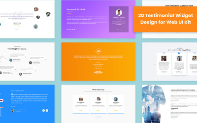 20 Testimonial Widget Design für Web Kit UI-Elemente