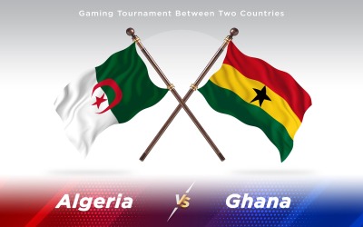 Algeriet kontra flaggor för två länder i Ghana - Illustration