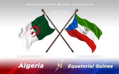 Argelia versus banderas de dos países de Guinea Ecuatorial - Ilustración