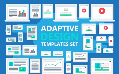 Elementos de la interfaz de usuario de diseño adaptable - Imagen vectorial