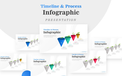 Pianta di crescita con quattro opzioni Modello di PowerPoint infografica