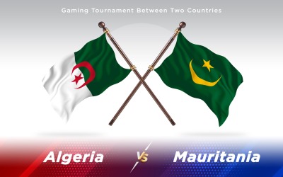 Albania versus Mauritania Two Countries Flags - Illustration