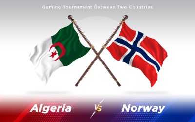 Algeriet kontra Norge två länder flaggor - Illustration