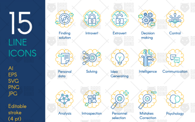 Brain Activity Set Icon