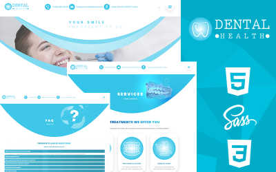 Modello di sito Web a tema HTML5 e CSS3 reattivo creativo per la salute dentale